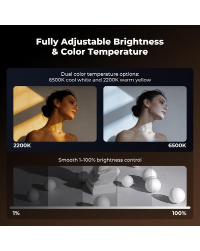 K&F Concept SP25C 25W Gobo Photography Light 20 Gobos 9000mAh Portable Video Light