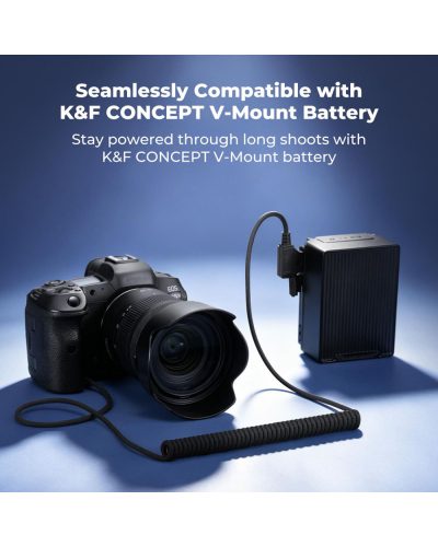 K&F Concept Dummy Battery for Canon LP-E6P D-Tap Camera Power Adapter