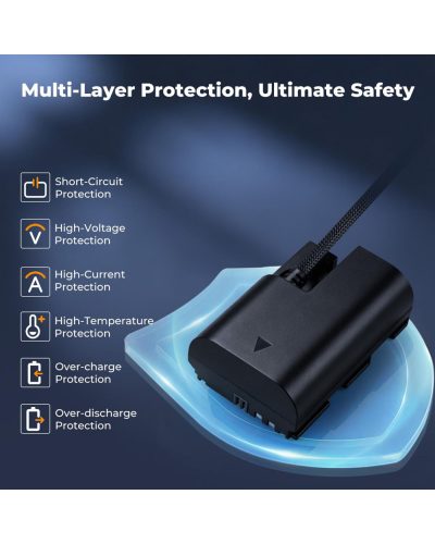 K&F Concept Dummy Battery for Canon LP-E6P D-Tap Camera Power Adapter