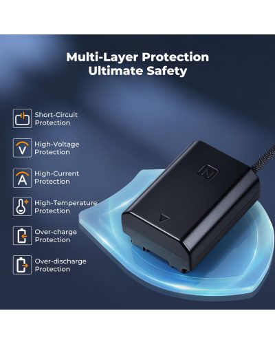  K&F Concept Dummy Battery for D-Tap to NP-FZ100 Dummy Battery Power Cable