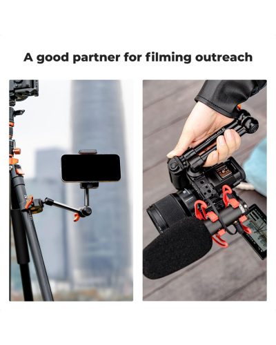 K&F Concept 9.8-Inch Magic Arm with 1/4-Inch Screw & 360° Ball Heads for Camera Monitor & Lighting Setup