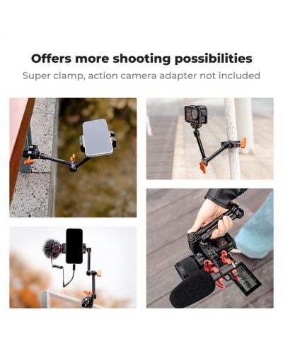 K&F Concept 9.8-Inch Magic Arm with 1/4-Inch Screw & 360° Ball Heads for Camera Monitor & Lighting Setup