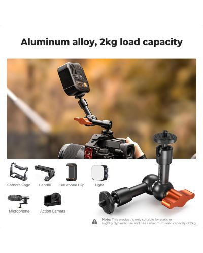 K&F Concept 6-Inch Magic Arm with 1/4-Inch Screw & 360° Ball Head for Monitor LED Light