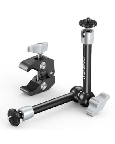 K&F Concept 9.8-Inch Magic Arm Clamp Kit with Dual 360° Ball Heads for Monitor Light & Camera Rig