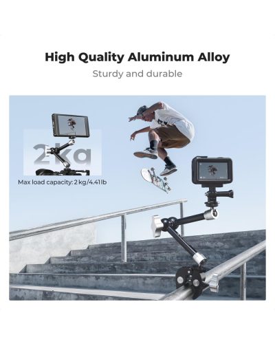 K&F Concept 9.8-Inch Magic Arm Clamp Kit with Dual 360° Ball Heads for Monitor Light & Camera Rig