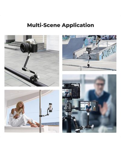 K&F Concept 9.8-Inch Magic Arm Clamp Kit with Dual 360° Ball Heads for Monitor Light & Camera Rig