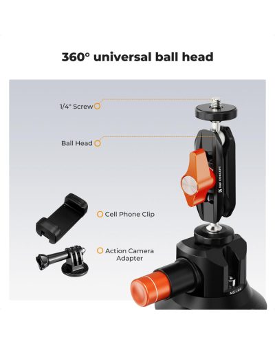 K&F Concept 3-Inch Suction Cup Mount with Double Ball Head Magic Arm 1/4-Inch Screw for Car & Action Camera K&F Concept 3-Inch Suction Cup Mount with Double Ball Head Magic Arm 1/4-Inch Screw for Car & Action Camera
