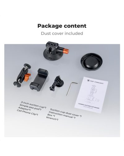 K&F Concept 3-Inch Suction Cup Mount with Double Ball Head Magic Arm 1/4-Inch Screw for Car & Action Camera K&F Concept 3-Inch Suction Cup Mount with Double Ball Head Magic Arm 1/4-Inch Screw for Car & Action Camera