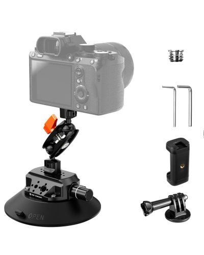 K&F Concept 6-Inch Suction Cup Camera Mount with Magic Arm ARRI & 1/4-Inch 3/8-Inch Threads for Car & Action Camera K&F Concept 6-Inch Suction Cup Camera Mount with Magic Arm ARRI & 1/4-Inch 3/8-Inch Threads for Car & Action Camera