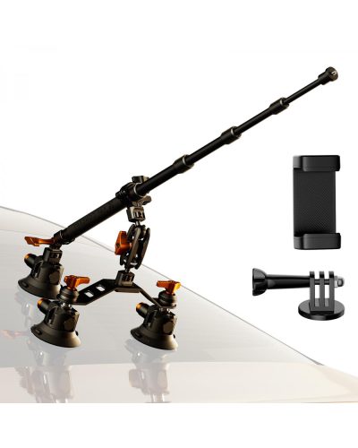 K&F Concept Triple Suction Cup Car Mount Kit with Extension Pole & Phone Holder for Action Camera K&F Concept Triple Suction Cup Car Mount Kit with Extension Pole & Phone Holder for Action Camera