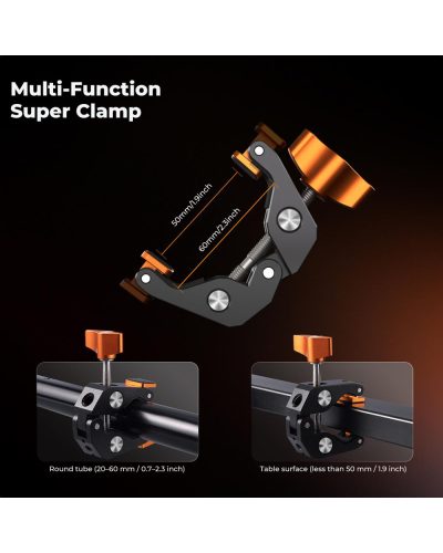 K&F Concept 22-Inch Magic Arm Clamp Kit Overhead Desk Camera Mount Friction Boom Arm for Phone & Camera