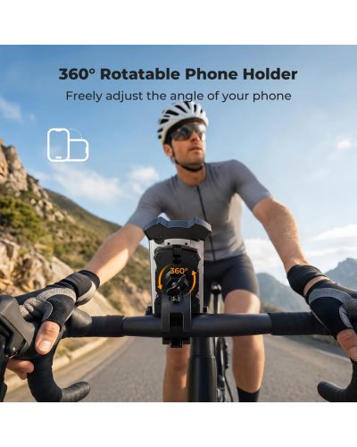 K&F Concept Motorcycle Phone Mount with 360° Adjustable Handlebar Clamp for 4.7-Inch–6.9-Inch Phones
