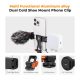 K&F Concept Metal Phone Tripod Mount with Dual Cold Shoe Adjustable Smartphone Holder
