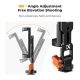 K&F Concept Metal Phone Tripod Mount with Dual Cold Shoe Adjustable Smartphone Holder
