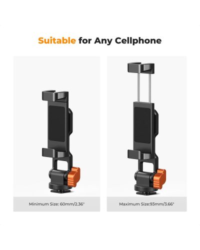 K&F Concept Metal Phone Tripod Mount with Dual Cold Shoe Adjustable Smartphone Holder