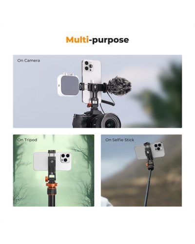 K&F Concept Metal Phone Tripod Mount with Dual Cold Shoe Adjustable Smartphone Holder