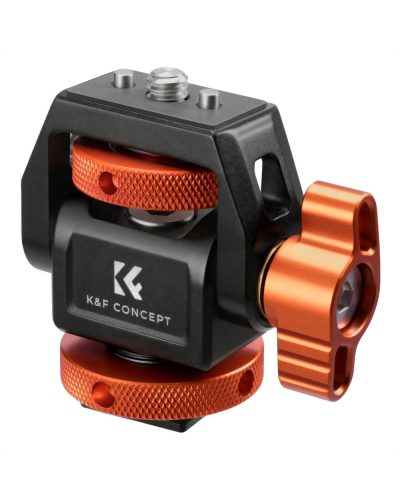 K&F Concept Adjustable Camera Monitor Mount 360° Swivel & 180° Tilt with Cold Shoe & ARRI Mount