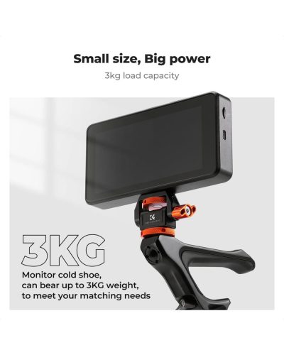 K&F Concept Adjustable Camera Monitor Mount 360° Swivel & 180° Tilt with Cold Shoe & ARRI Mount