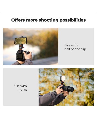 K&F Concept Adjustable Camera Monitor Mount 360° Swivel & 180° Tilt with Cold Shoe & ARRI Mount