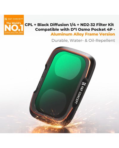 K&F Concept CPL + Black Mist 1/4 + ND2-32 Filter Kit for DJI Osmo Pocket 4P