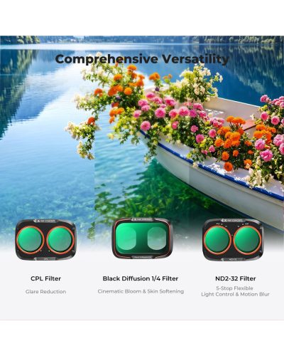 K&F Concept CPL + Black Mist 1/4 + ND2-32 Filter Kit for DJI Osmo Pocket 4P