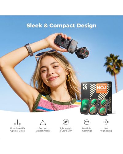 K&F Concept CPL + Black Mist 1/4 + ND2-32 Filter Kit for DJI Osmo Pocket 4P