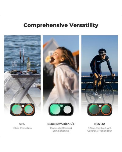 K&F Concept CPL Black Diffusion 1/4 ND2-32 Filter Kit for Insta360 Luna Ultra