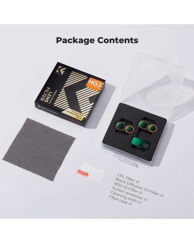 K&F Concept CPL Black Diffusion 1/4 ND2-32 Filter Kit for Insta360 Luna Ultra
