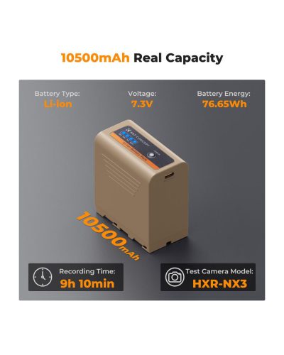 K&F Concept 10500mAh Replacement USB-C Battery for NP-F970 PD 20W Two-Way Fast Charging K&F Concept 10500mAh Replacement USB-C Battery for NP-F970 PD 20W Two-Way Fast Charging