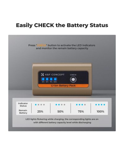 K&F Concept 10500mAh Replacement USB-C Battery for NP-F970 PD 20W Two-Way Fast Charging K&F Concept 10500mAh Replacement USB-C Battery for NP-F970 PD 20W Two-Way Fast Charging