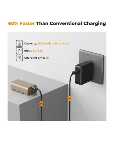 K&F Concept 3500mAh NP-F550 Battery for Sony NP-F550 with USB-C Fast Charging