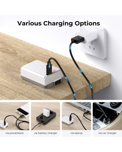 K&F Concept NP-FW50 Battery 1100mAh Type-C Fast Charging Compatible with Sony (2 Pack)