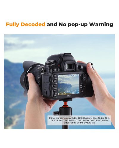K&F Concept 2600mAh EN-EL15C Battery USB-C Fast Charging Z6iii Battery for Nikon Camera