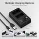 K&F Concept 2 Pack LP-E8 Battery and Dual Slot Battery Charger for Canon EOS Cameras