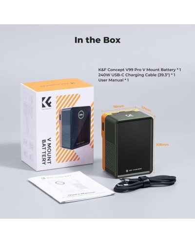 K&F Concept KF-V99 Pro Mini Vmount Battery 99Wh 6700mAh (Lime Green)