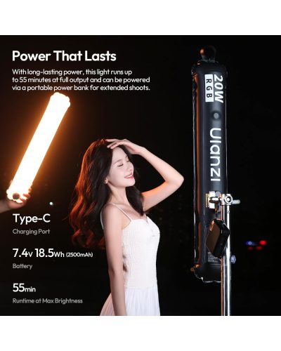 Ulanzi UA20C 20W RGB Magnetic Air Tube Light