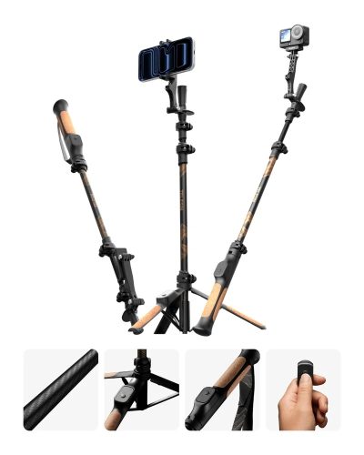 TELESIN TrekShot 3in1 Carbon Fiber Selfie Stick
