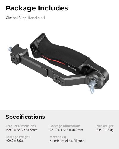 SmallRig Sling Handle for DJI RS 2/RSC 2/RS 3/RS 3 Pro/RS 3 Mini/RS 4/RS 4 Pro/RS 4 Mini 3028E