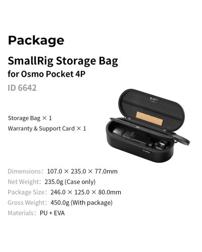 SmallRig Storage Bag for DJI Osmo Pocket 4P/Insta360 Luna Ultra