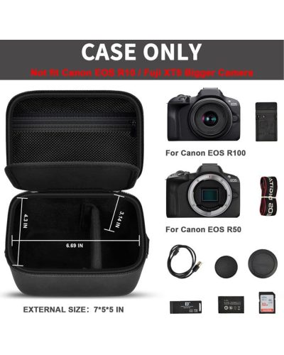 Protective Hard Shell Camera Case for Canon EOS R100 R50 Mirrorless Camera