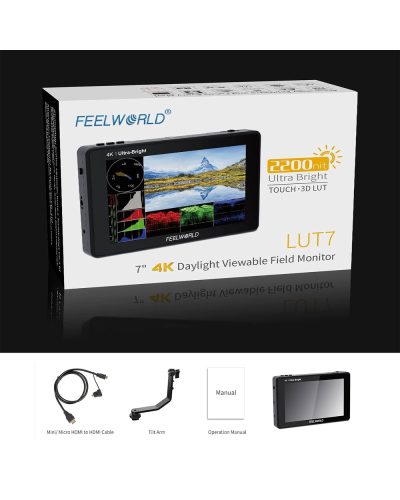 FEELWORLD LUT7 7 Inch 2200nit Ultra Bright Field DSLR Camera Monitor Touch Screen 4K HDMI FEELWORLD LUT7 7 Inch 2200nit Ultra Bright Field DSLR Camera Monitor Touch Screen 4K HDMI