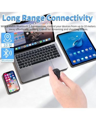 Bluetooth Ring Remote Controller Comfortable Wear for Easy Video Browsing and Photography