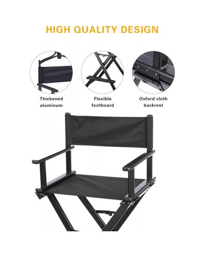 Directors Chair Folding Makeup Artist Portable Foldable Aluminum Chair With Carrying Bag 