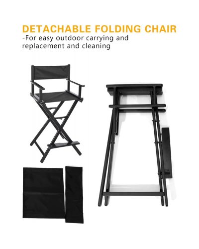 Directors Chair Folding Makeup Artist Portable Foldable Aluminum Chair With Carrying Bag 