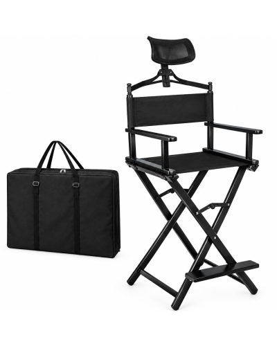 Directors Chair Folding Makeup Artist Portable Foldable Aluminum Chair With Head Rest Carrying Bag Directors Chair Folding Makeup Artist Portable Foldable Aluminum Chair With Head Rest Carrying Bag