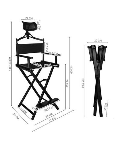 Directors Chair Folding Makeup Artist Portable Foldable Aluminum Chair With Head Rest Carrying Bag Directors Chair Folding Makeup Artist Portable Foldable Aluminum Chair With Head Rest Carrying Bag