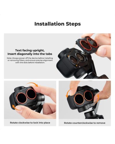 K&F Concept UV+CPL+ND16/PL+ND32/PL+ND64/PL+ND256/PL Filter Set for DJI Osmo Pocket 4P 
