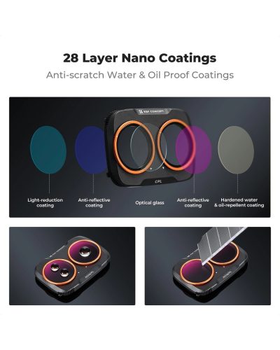 K&F Concept UV+CPL+ND16/PL+ND32/PL+ND64/PL+ND256/PL Filter Set for DJI Osmo Pocket 4P 