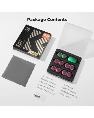K&F Concept UV+CPL+ND16/PL+ND32/PL+ND64/PL+ND256/PL Filter Set for DJI Osmo Pocket 4P 