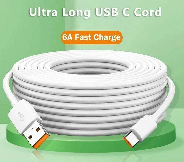 USB to Type-C 6A Charging Cable for Mobile Tablet Computer Camera 5M